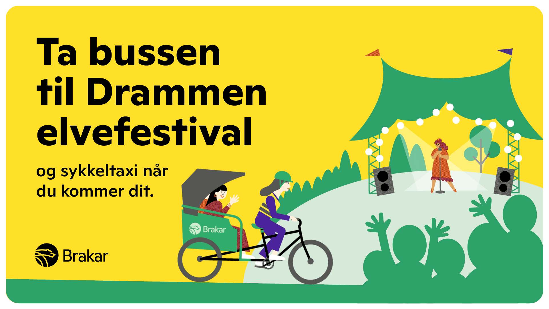 Sykkeltaxi på Elvefestivalen i Drammen